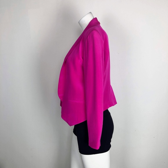 Truth Pride Angel Hem Neon Pink Silk Blazer Coat - Picture 6 of 8